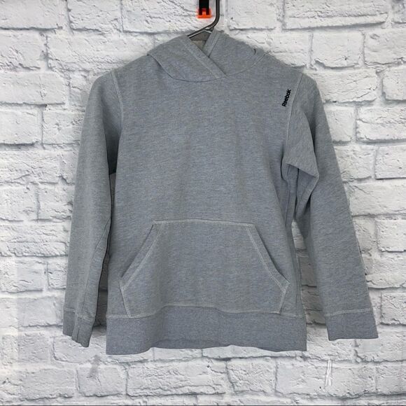 Reebok boys cotton blend hoodie w/front pocket grey sz M - Picture 1 of 6